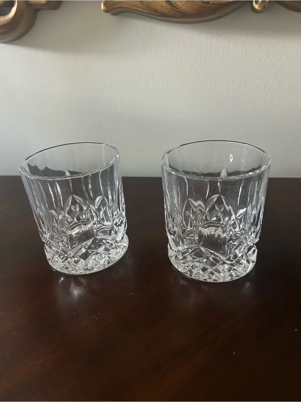 2 Whiskey Crystal Glasses Drinkware